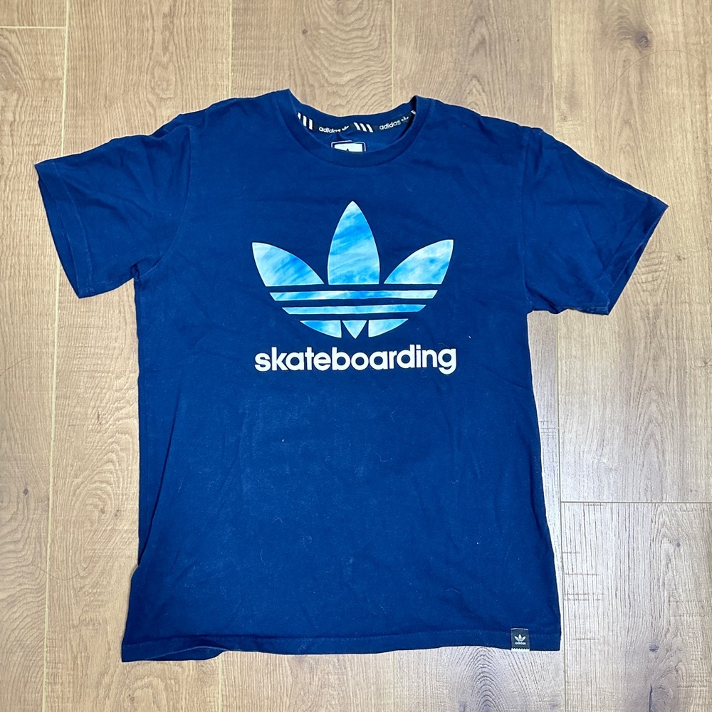 Adidas Men Skateboard Blue T-shirt